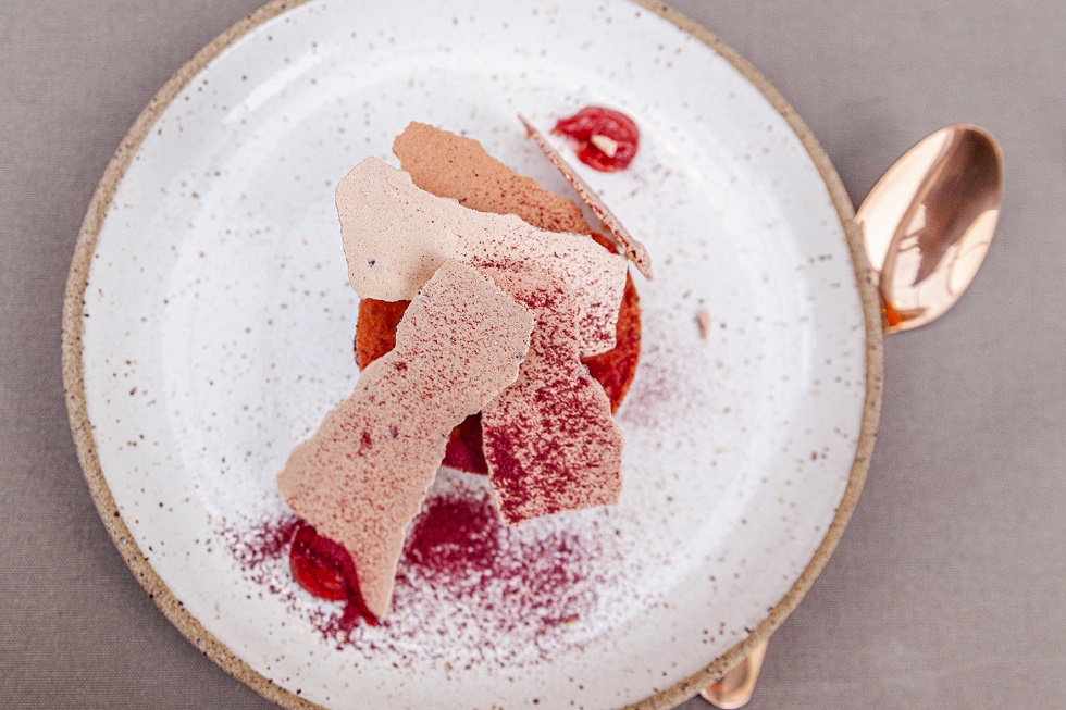 Tarte rouge com maracujá e framboesa